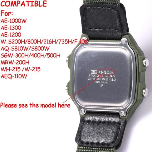 حزام نايلون XBHSW 18 ملم متوافق مع سوار ساعة Casio AQ-S810W AE1200WH SGW-300H 400 500 MRW-200H للرجال in Kuwait