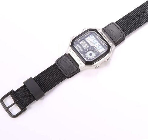 حزام نايلون XBHSW 18 ملم متوافق مع سوار ساعة Casio AQ-S810W AE1200WH SGW-300H 400 500 MRW-200H للرجال in Kuwait