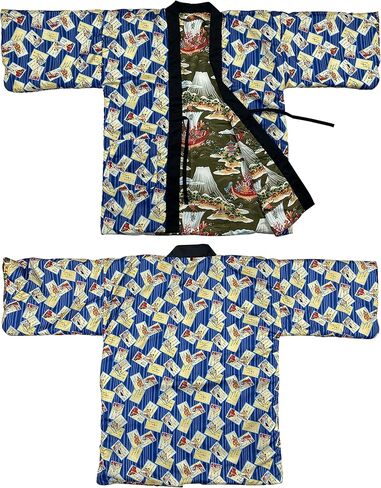 هانتن مملوء بالقطن من Edoten، نمط ياباني، ذو وجهين، قابل للغسيل اليدوي، بوليستر، للرجال، مقاس واحد in Kuwait