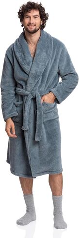 Mad Dog Mens Fleece Sherpa Robe for Men - Fluffy Bathrobe, Lightweight, Full Length Winter Robe, House Coat in Saudi Arabia