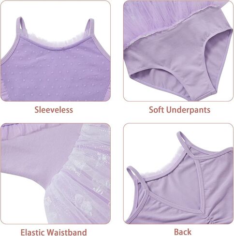 ملابس باليه للفتيات الصغيرات من LIONJIE - حزام بظهر مجوف ملابس راقصة الباليه فستان رقص تنورة توتو للأطفال من سن 3 إلى 12 سنة in Kuwait