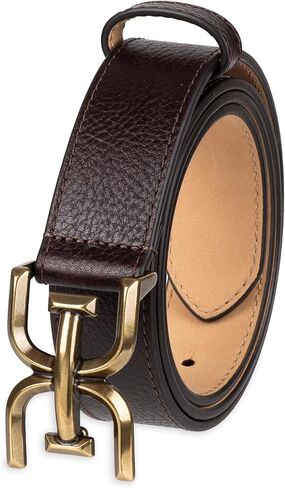 Sam Edelman Women's Slim Stitched Edge Double-e Plaque Buckle Belt in Kuwait