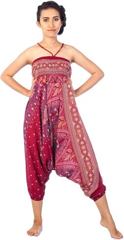 LOFBAZ Yoga Harem Pants for Women Elephant Boho Hippie Bohemian Beach Jumpsuit in Saudi Arabia