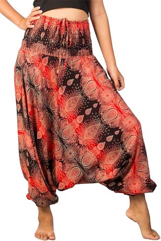 LOFBAZ Yoga Harem Pants for Women Elephant Boho Hippie Bohemian Beach Jumpsuit in Saudi Arabia