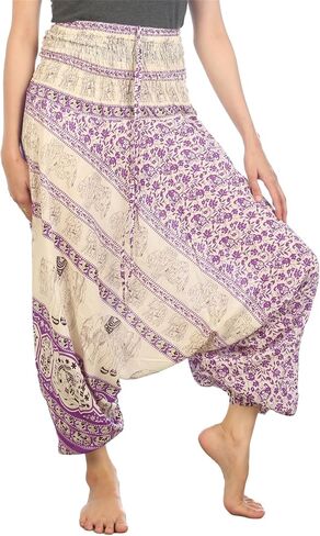 LOFBAZ Yoga Harem Pants for Women Elephant Boho Hippie Bohemian Beach Jumpsuit in Saudi Arabia