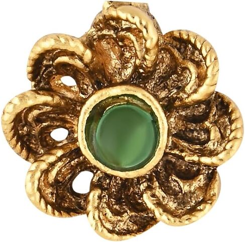 I Jewels Gold Plated Ethnic Indian Traditional Bollywood Floral Clip On Nose Cuff/Fake Nose Pin Without Piercing For Women And Teen Girls (NL57G) in Saudi Arabia