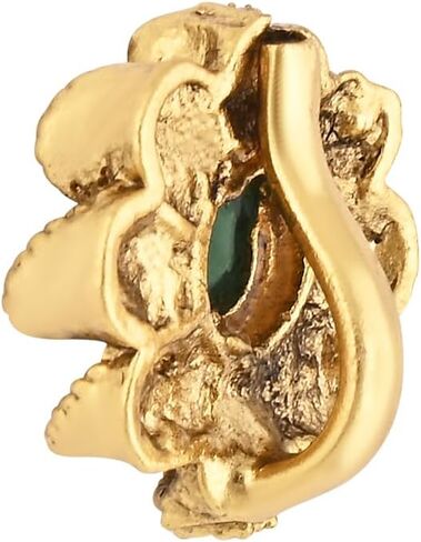 I Jewels Gold Plated Ethnic Indian Traditional Bollywood Floral Clip On Nose Cuff/Fake Nose Pin Without Piercing For Women And Teen Girls (NL57G) in Saudi Arabia