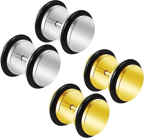 BanaVega 4PCS Anodized Black O-Ring Ear Stretcher Plugs Flesh Earring Lobe Gauge Piercing Jewelry Choose Sizes in Kuwait