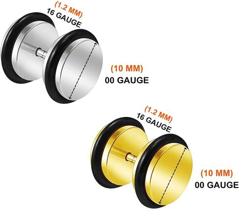 BanaVega 4PCS Anodized Black O-Ring Ear Stretcher Plugs Flesh Earring Lobe Gauge Piercing Jewelry Choose Sizes in Kuwait
