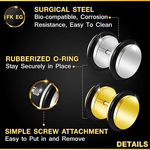 BanaVega 4PCS Anodized Black O-Ring Ear Stretcher Plugs Flesh Earring Lobe Gauge Piercing Jewelry Choose Sizes in Kuwait