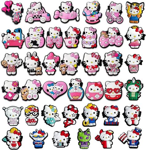 40 قطعة من سحر الأحذية الكرتونية لسوار معصم التمساح، سحر حذاء لطيف لتزيين الصنادل للأطفال الأولاد والبنات والمراهقين هدايا أعياد الميلاد in Kuwait