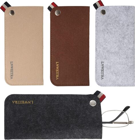 حافظة نظارات LNWEITRA ناعمة، 4 قطع حافظات زجاجية للنظارات، حافظة نظارات ناعمة حافظات نظارات العين للرجال والنساء in Kuwait