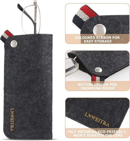 حافظة نظارات LNWEITRA ناعمة، 4 قطع حافظات زجاجية للنظارات، حافظة نظارات ناعمة حافظات نظارات العين للرجال والنساء in Kuwait