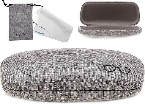 polemax Hard Eyeglass Sunglasses Case, Linen Fabric Glasses Protective Case for Medium Eyeglasses Frame Sunglasses in Saudi Arabia