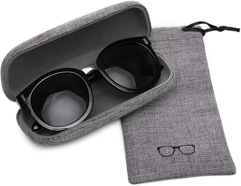 polemax Hard Eyeglass Sunglasses Case, Linen Fabric Glasses Protective Case for Medium Eyeglasses Frame Sunglasses in Saudi Arabia