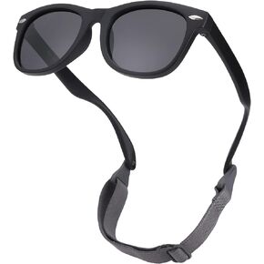 Melpomenia Flexible Bendable Polarized Baby Sunglasses with Strap for Newborn Infant Boys Girls Age 0-24 Months