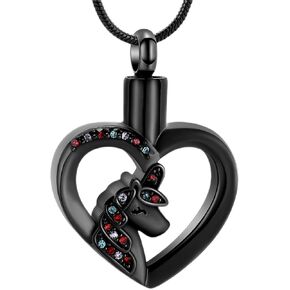 Cremation Jewelry Unicorn Heart Charm Pendant Necklace Cremation Urns Jewelry Ashes Keepsake Stainless Steel Crystal Pendant