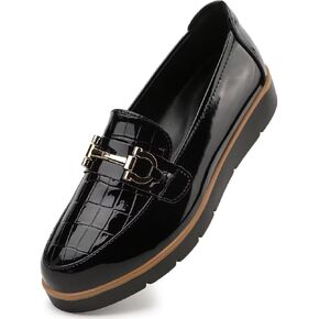 Women's Classic Comfort Leather Loafers Cute Slip-Ons Casual Dress Shoes Lightweight Walking Flats Everyday Work Shoes