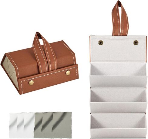 senylanhxy Eyeglass Case Hard Shell, Portable Sunglass Case, fashionable PU Leather Eyeglass Hanging Storage Case in Kuwait