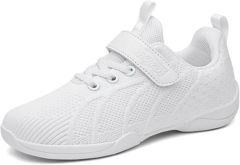 PPXID Youth Girls Mesh Breathable Running Sneakers Athletic Training Tennis Shoes White Cheerleading Shoes Dance Shoes in Saudi Arabia
