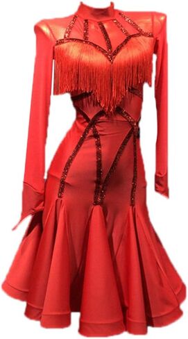 Latin Dance Dress Women Elegant Lace Girls Practise Ballroom Dancewear in Saudi Arabia