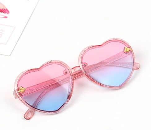 JINHUIBBA نظارات شمسية للأطفال على شكل قلب بإطار نحل لطيف للأعمار من 3 إلى 10 سنوات من الأشعة فوق البنفسجية 400 حماية أنيقة للصيف في الهواء الطلق in Kuwait