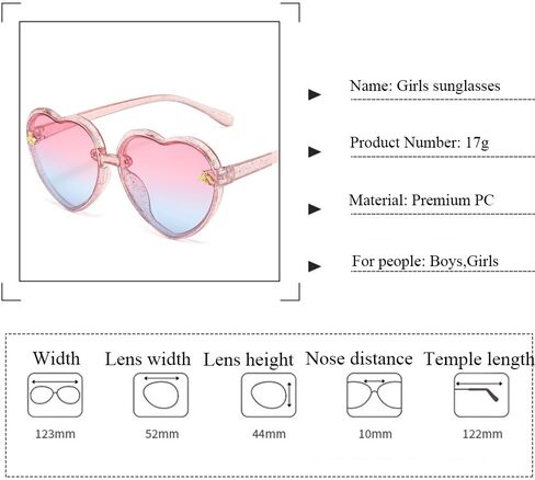 JINHUIBBA نظارات شمسية للأطفال على شكل قلب بإطار نحل لطيف للأعمار من 3 إلى 10 سنوات من الأشعة فوق البنفسجية 400 حماية أنيقة للصيف في الهواء الطلق in Kuwait