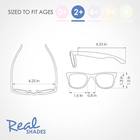 Real Shades Surf Sunglasses for Toddler Kid Youth 100% UVA UVB Protection, Polycarbonate Mirror Lenses, Unbreakable in Saudi Arabia