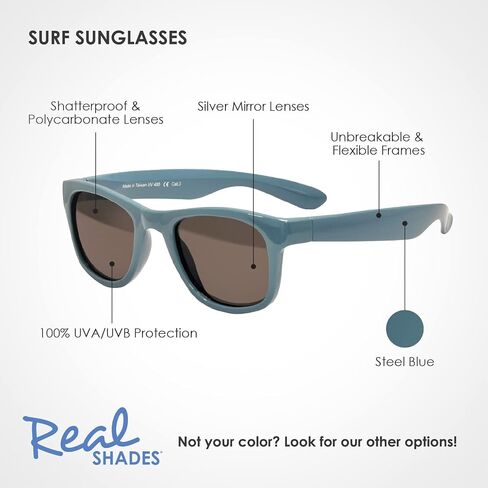 Real Shades Surf Sunglasses for Toddler Kid Youth 100% UVA UVB Protection, Polycarbonate Mirror Lenses, Unbreakable in Saudi Arabia