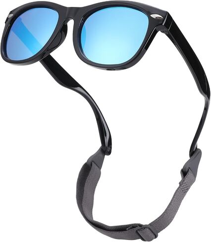 Melpomenia Flexible Bendable Polarized Baby Sunglasses with Strap for Newborn Infant Boys Girls Age 0-24 Months in Saudi Arabia
