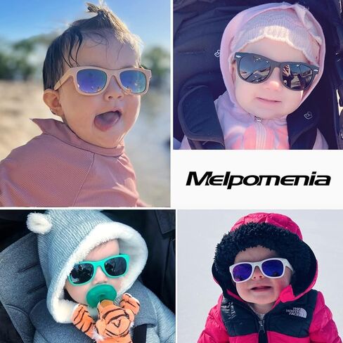 Melpomenia Flexible Bendable Polarized Baby Sunglasses with Strap for Newborn Infant Boys Girls Age 0-24 Months in Saudi Arabia