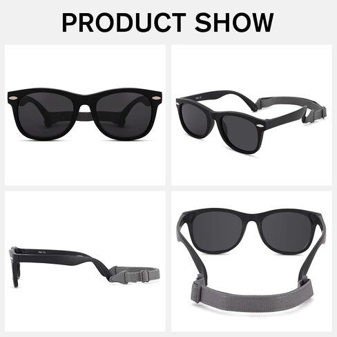 Melpomenia Flexible Bendable Polarized Baby Sunglasses with Strap for Newborn Infant Boys Girls Age 0-24 Months in Saudi Arabia