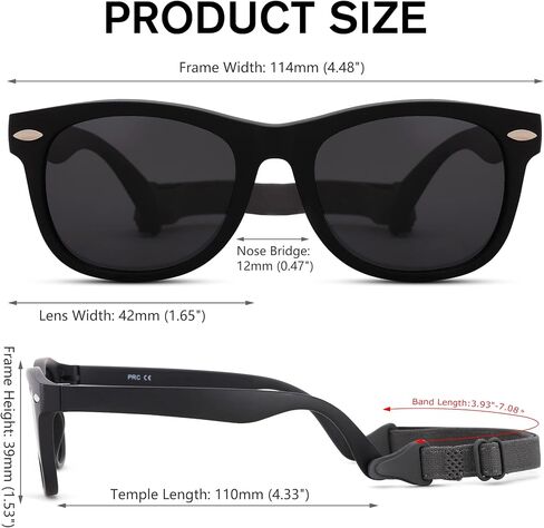Melpomenia Flexible Bendable Polarized Baby Sunglasses with Strap for Newborn Infant Boys Girls Age 0-24 Months in Saudi Arabia