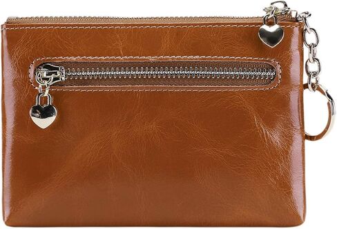 Itslife Small Women's Wallet Zipper Change Coin Purse RFID Card Cases Genuine Leather Wallets for women with key chain in Kuwait