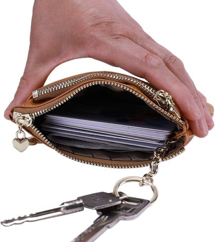 Itslife Small Women's Wallet Zipper Change Coin Purse RFID Card Cases Genuine Leather Wallets for women with key chain in Kuwait