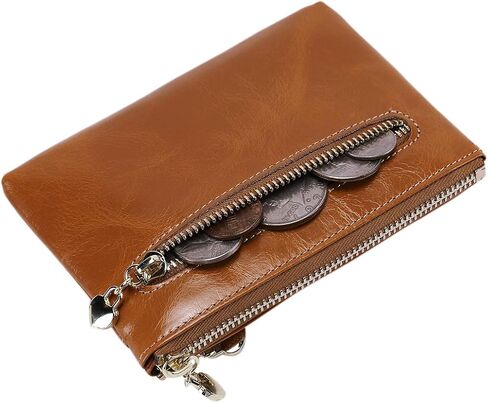 Itslife Small Women's Wallet Zipper Change Coin Purse RFID Card Cases Genuine Leather Wallets for women with key chain in Kuwait