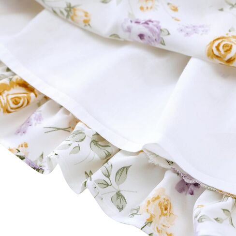Flofallzique Floral Girls' Dress Summer Ruffle Flutter Sleeve Casual Tie Back Birtrhday Tea Party Toddler Boho Sundresses in Saudi Arabia