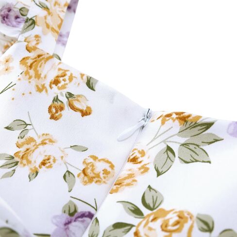Flofallzique Floral Girls' Dress Summer Ruffle Flutter Sleeve Casual Tie Back Birtrhday Tea Party Toddler Boho Sundresses in Saudi Arabia