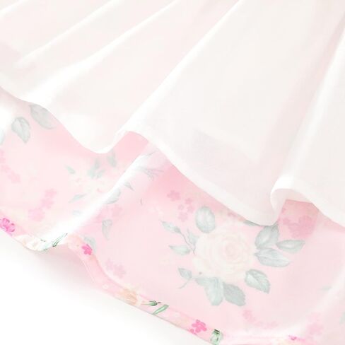 Flofallzique Floral Girls' Dress Summer Ruffle Flutter Sleeve Casual Tie Back Birtrhday Tea Party Toddler Boho Sundresses in Saudi Arabia