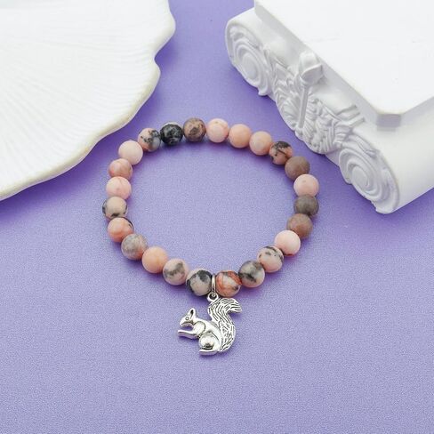 MollyQueen Cute Squirrel Gifts,Squirrel,Squirrel Gifts for Squirrel Lovers,Squirrel Jewelry,Squirrel Bracelet Inspirational Gift for Friend,Christmas gifts in Saudi Arabia