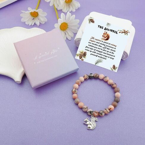 MollyQueen Cute Squirrel Gifts,Squirrel,Squirrel Gifts for Squirrel Lovers,Squirrel Jewelry,Squirrel Bracelet Inspirational Gift for Friend,Christmas gifts in Saudi Arabia