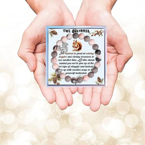 MollyQueen Cute Squirrel Gifts,Squirrel,Squirrel Gifts for Squirrel Lovers,Squirrel Jewelry,Squirrel Bracelet Inspirational Gift for Friend,Christmas gifts in Saudi Arabia