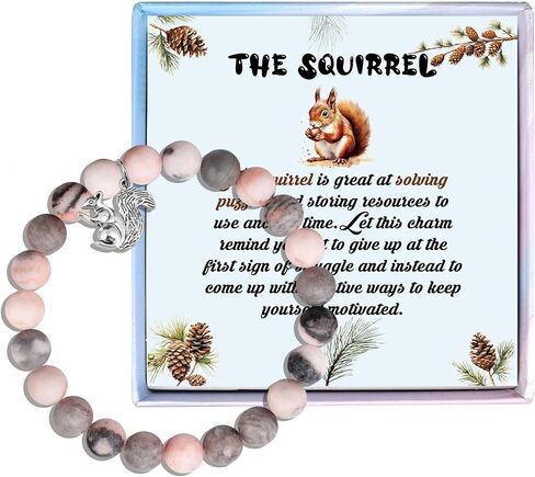 MollyQueen Cute Squirrel Gifts,Squirrel,Squirrel Gifts for Squirrel Lovers,Squirrel Jewelry,Squirrel Bracelet Inspirational Gift for Friend,Christmas gifts in Saudi Arabia