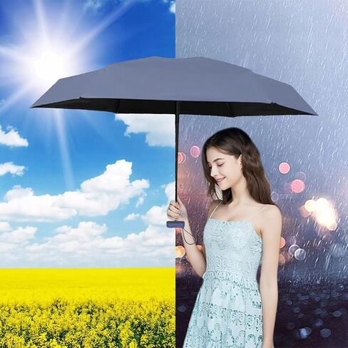 مظلة صغيرة للسفر من OXRQ، مظلة صغيرة للمحفظة مع حافظة من البولي يوريثان للشمس والمطر، مظلة شمسية مع حماية من الأشعة فوق البنفسجية، مظلة صغيرة مدمجة مع حماية من الأشعة فوق البنفسجية بنسبة 99% للنساء والرجال والأطفال in Kuwait