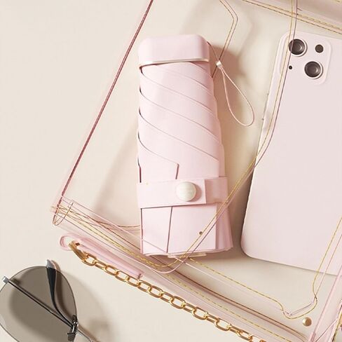 مظلة صغيرة للسفر من OXRQ، مظلة صغيرة للمحفظة مع حافظة من البولي يوريثان للشمس والمطر، مظلة شمسية مع حماية من الأشعة فوق البنفسجية، مظلة صغيرة مدمجة مع حماية من الأشعة فوق البنفسجية بنسبة 99% للنساء والرجال والأطفال in Kuwait