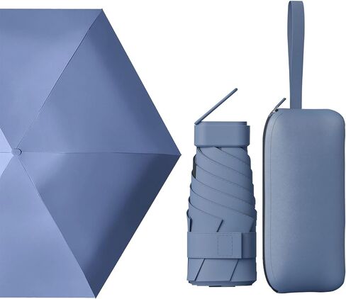 مظلة صغيرة للسفر من OXRQ، مظلة صغيرة للمحفظة مع حافظة من البولي يوريثان للشمس والمطر، مظلة شمسية مع حماية من الأشعة فوق البنفسجية، مظلة صغيرة مدمجة مع حماية من الأشعة فوق البنفسجية بنسبة 99% للنساء والرجال والأطفال in Kuwait