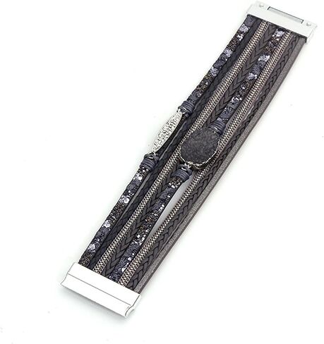 Long tiantian Leather Wrap Bracelets for Women Trendy Pulseras para Mujer Multi-Layer Stackable Cuff Bracelet Boho Jewelry for Women Gifts for Women in Saudi Arabia