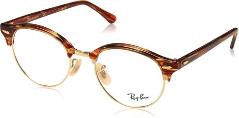 Ray-Ban Unisex RX4246V - 5751 Eyeglasses Brown/Beige Stripped 47mm in Saudi Arabia