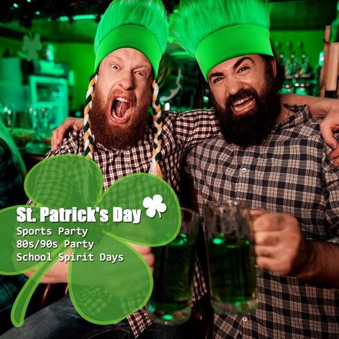 WILLBOND 2 Pack Hairy Headband Crazy Hair Day Wigs St. Patrick's Day Hairy Headband Spirit Day Sports Events Irish Day Headband for Cosplay Party Favors Accessories, Green in Saudi Arabia