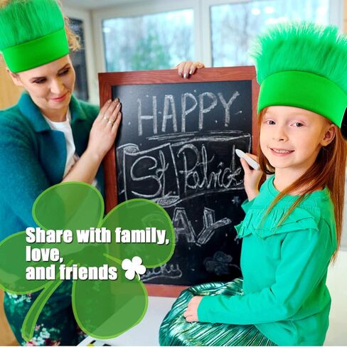 WILLBOND 2 Pack Hairy Headband Crazy Hair Day Wigs St. Patrick's Day Hairy Headband Spirit Day Sports Events Irish Day Headband for Cosplay Party Favors Accessories, Green in Saudi Arabia